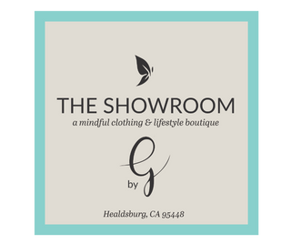 Logo of 'The Showroom' with a butterfly design on a light background